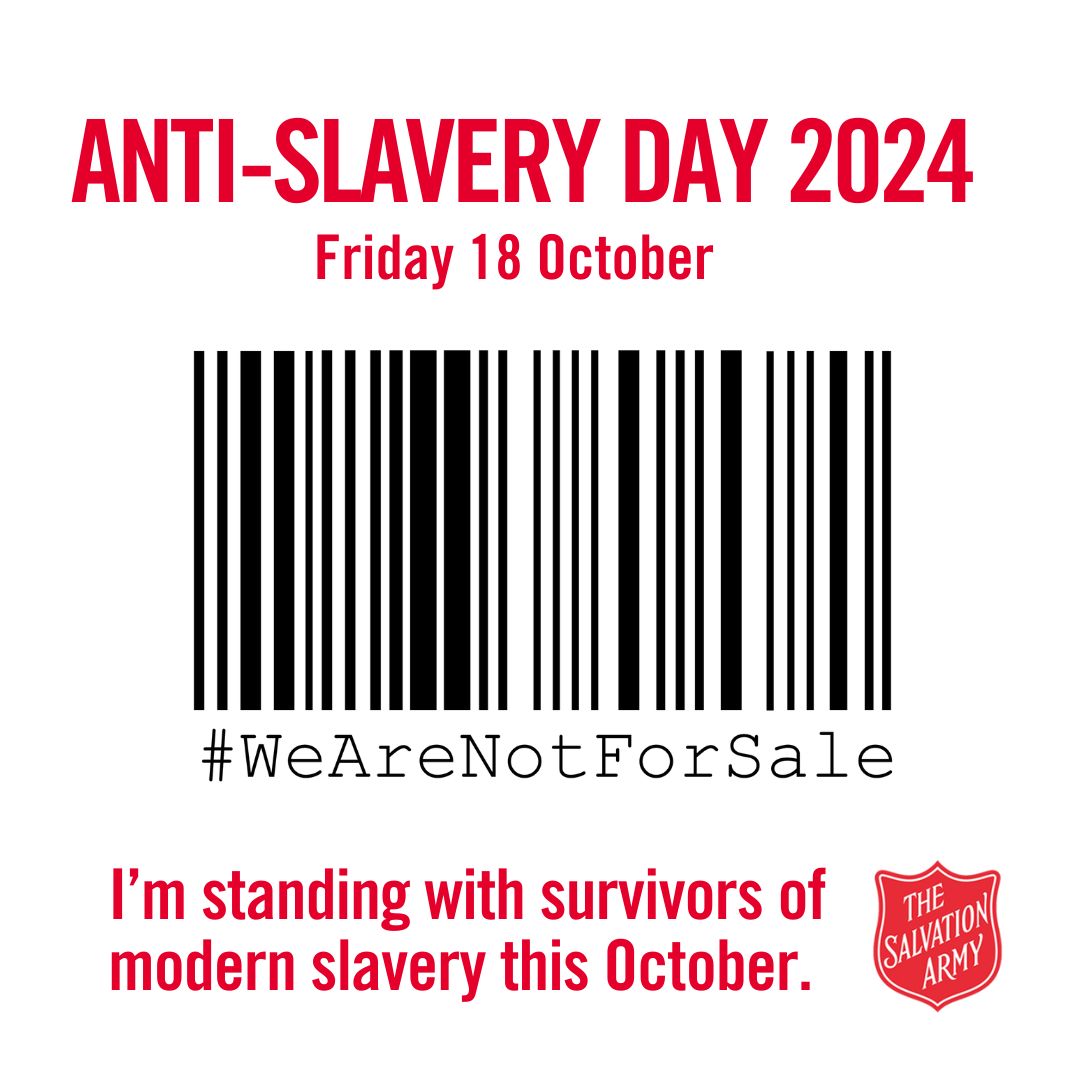 Anti-Slavery day logo. A barcode on a white background.